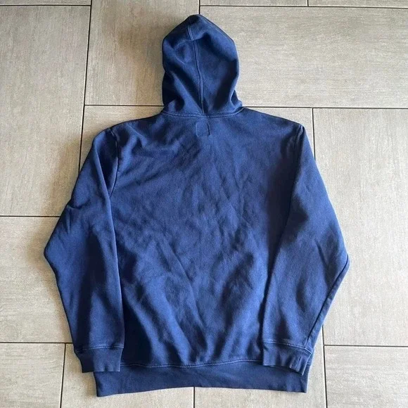 Gap Arch Logo Hoodie Navy Blue Fleece Pullover Sweatshirt Size L - Picture 5 of 6